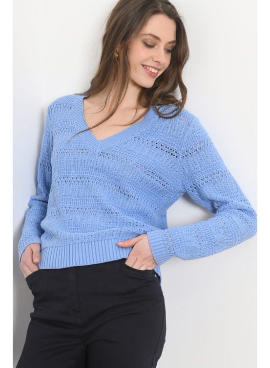 PULL COL V - PIMENT - AIR - Antonelle