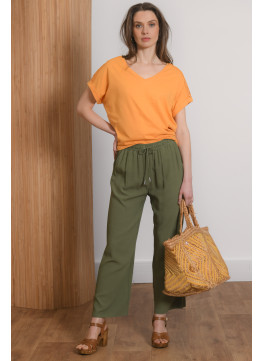 PANTALON 7/8E - MOKA - KAKI - Antonelle