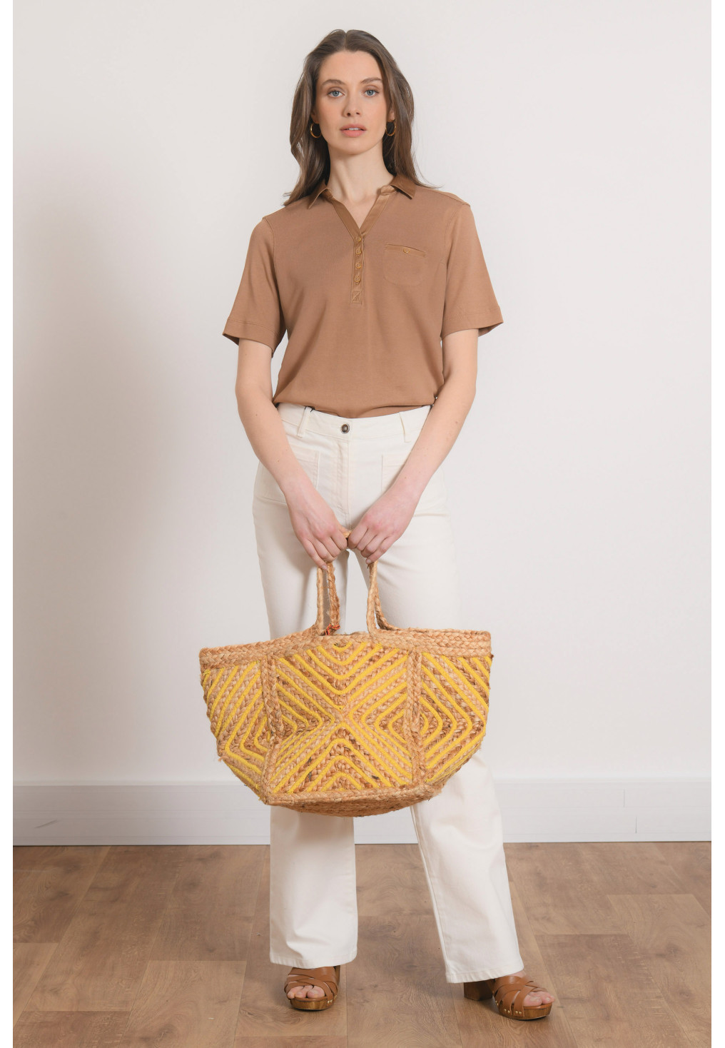 POLO MANCHES COURTES - POLKA - CAMEL - Antonelle