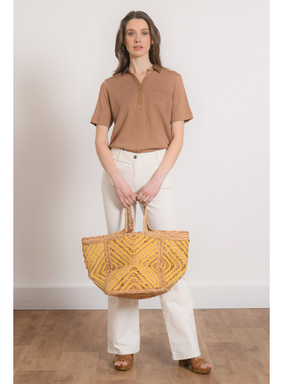 POLO MANCHES COURTES - POLKA - CAMEL - Antonelle