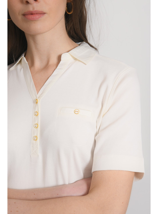 POLO MANCHES COURTES - POLKA - ECRU - Antonelle