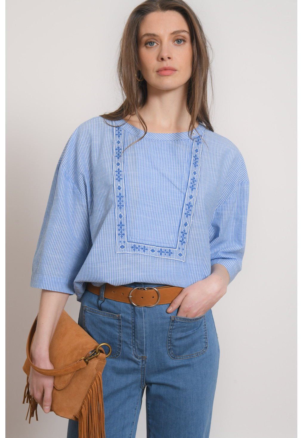 CHEMISE - PAULA - BLANC/BLEU - Antonelle