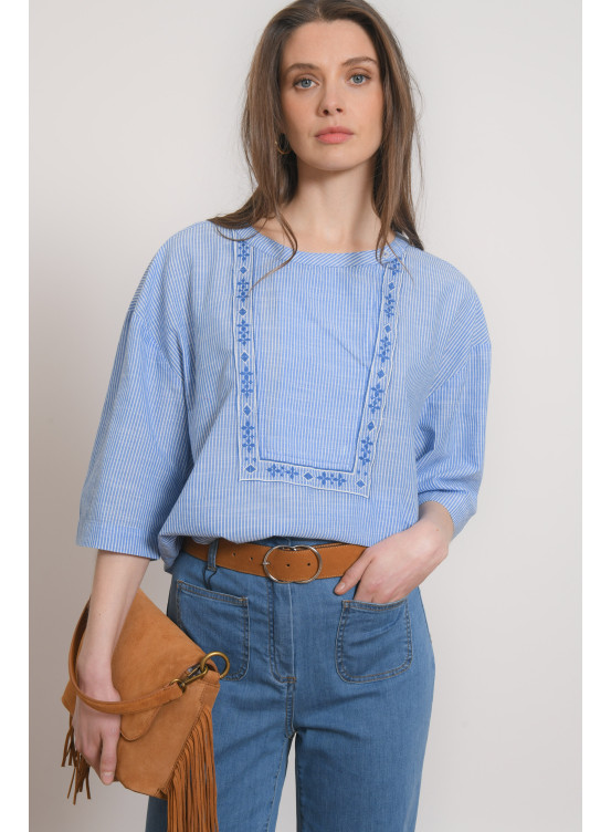 CHEMISE - PAULA - BLANC/BLEU - Antonelle
