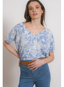 PULL COL V - PIVOINE - FROZEN - Antonelle