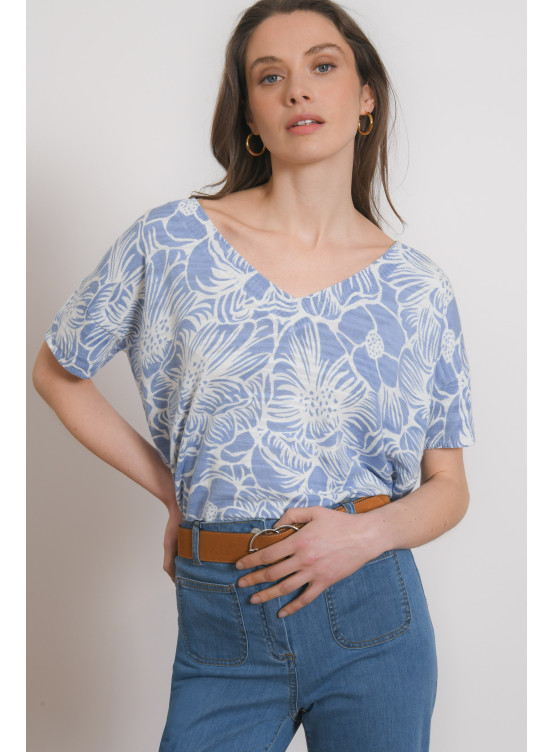 PULL COL V - PIVOINE - FROZEN - Antonelle