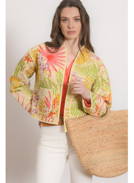 VESTE MATELASSEE - PODY - ORANGE/PAILLE - Antonelle