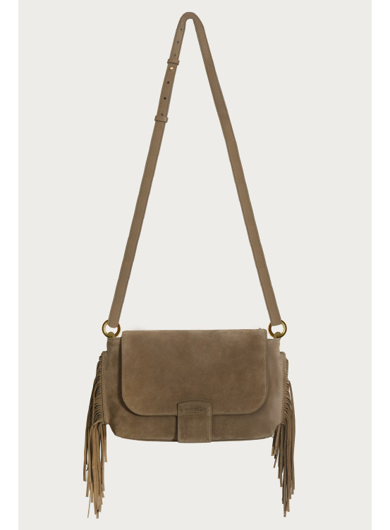 SAC À FRANGES DAIM - PARINI - KAKI - Antonelle