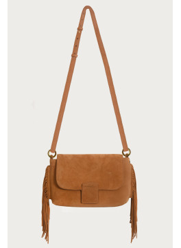SAC À FRANGES DAIM - PARINI - CAMEL - Antonelle