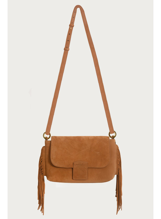 SAC À FRANGES DAIM - PARINI - CAMEL - Antonelle