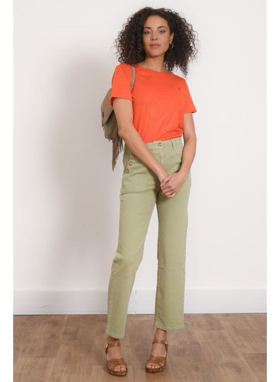 PANTALON 7/8 A PONT - PALOR - KAKI - Antonelle