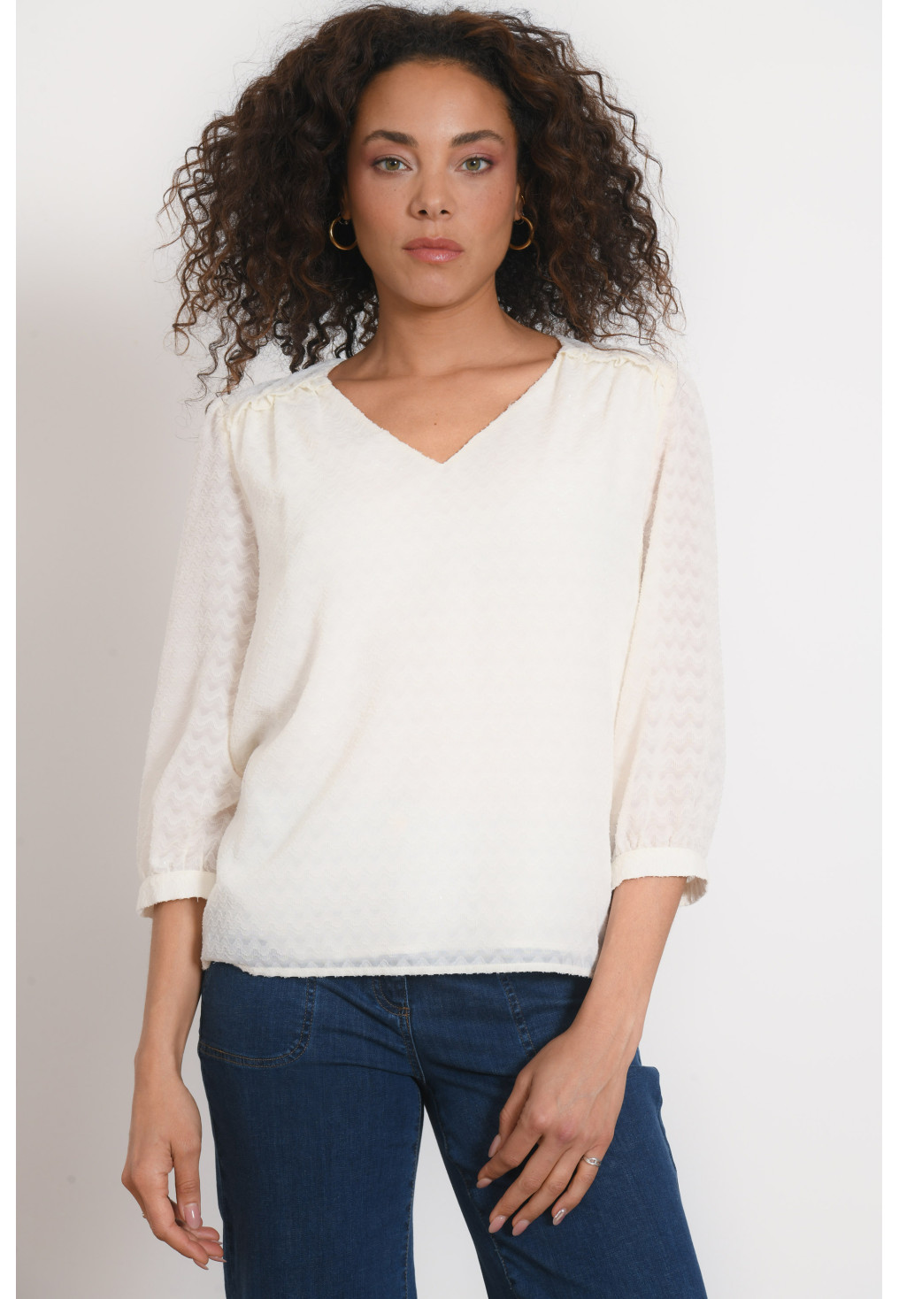 TOP M3/4 - PEACH - ECRU - Antonelle