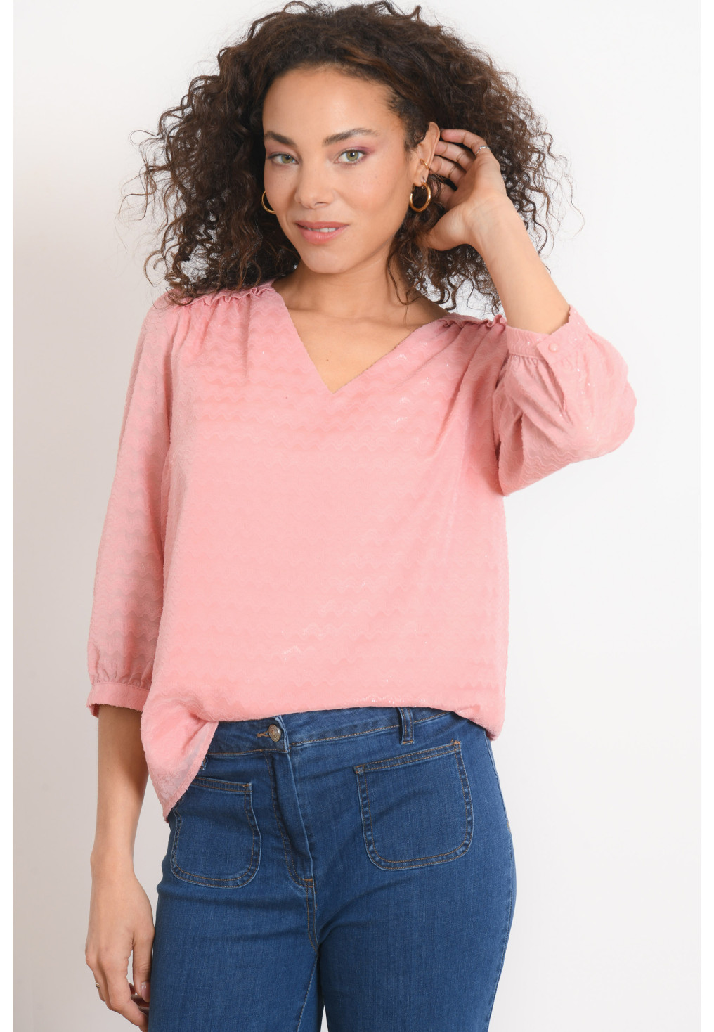 TOP M3/4 - PEACH - POWDER - Antonelle