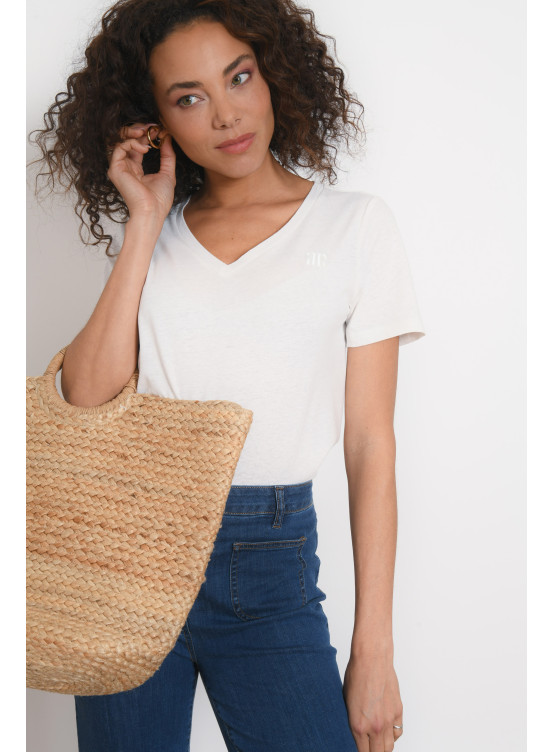 T-SHIRT - PLUME - ECRU/OR CLAIR - Antonelle