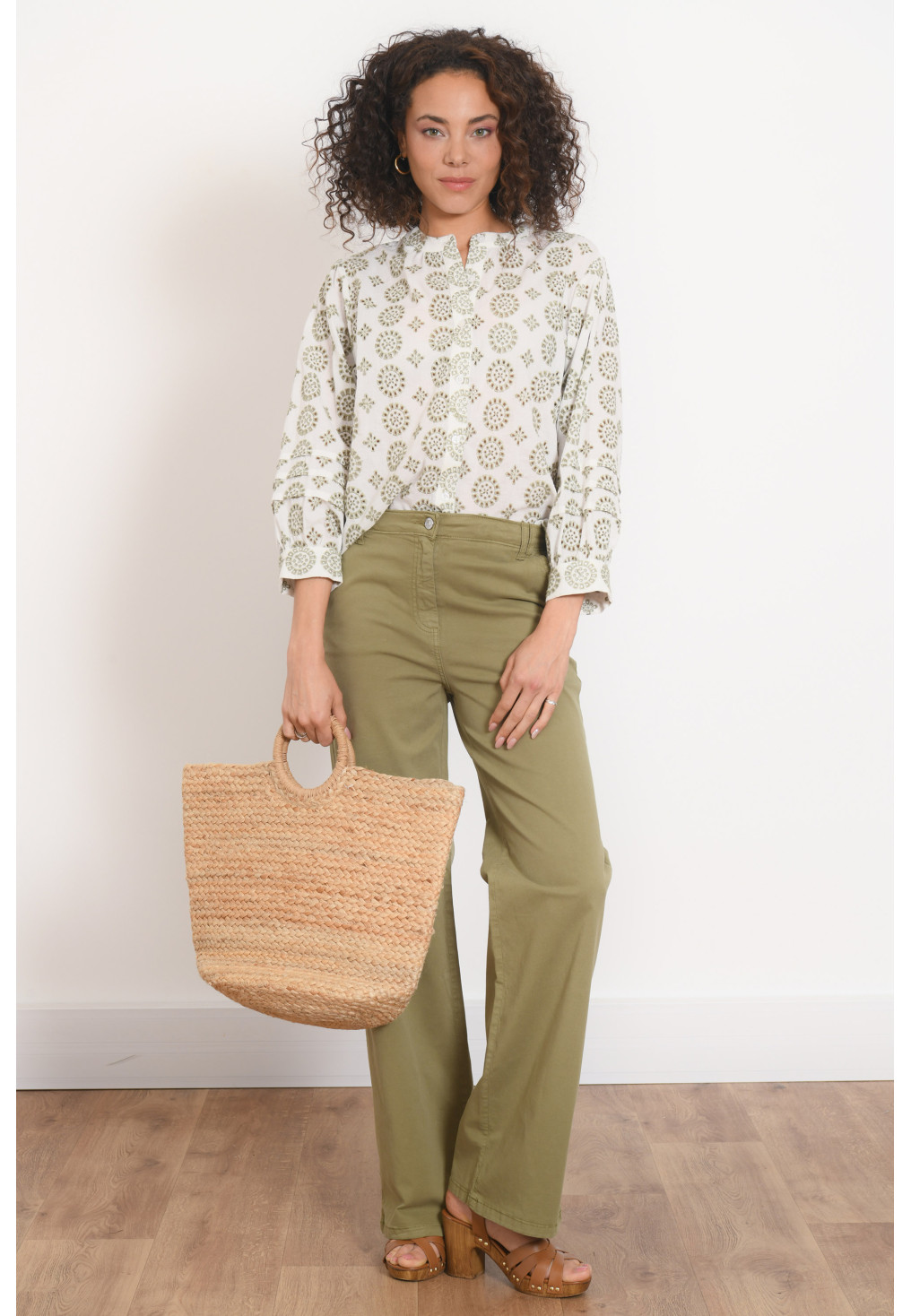 PANTALON LARGE - POIVRE - KAKI - Antonelle
