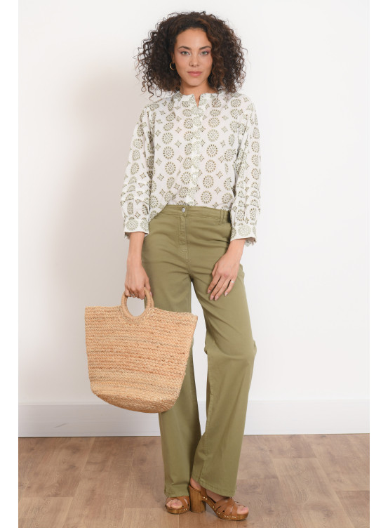PANTALON LARGE - POIVRE - KAKI - Antonelle