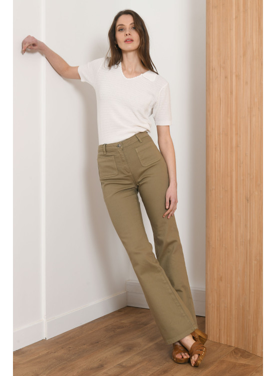 PANTALON BOOTCUT - PALODA - KAKI - Antonelle