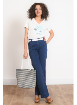 PANTALON LARGE - POIVRE - MARINE - Antonelle