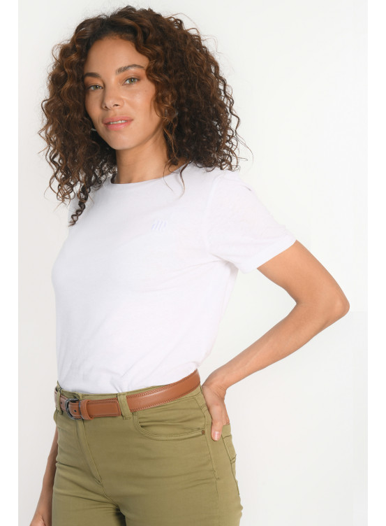 T-SHIRT - PASSO - BLANC/OR CLAIR - Antonelle