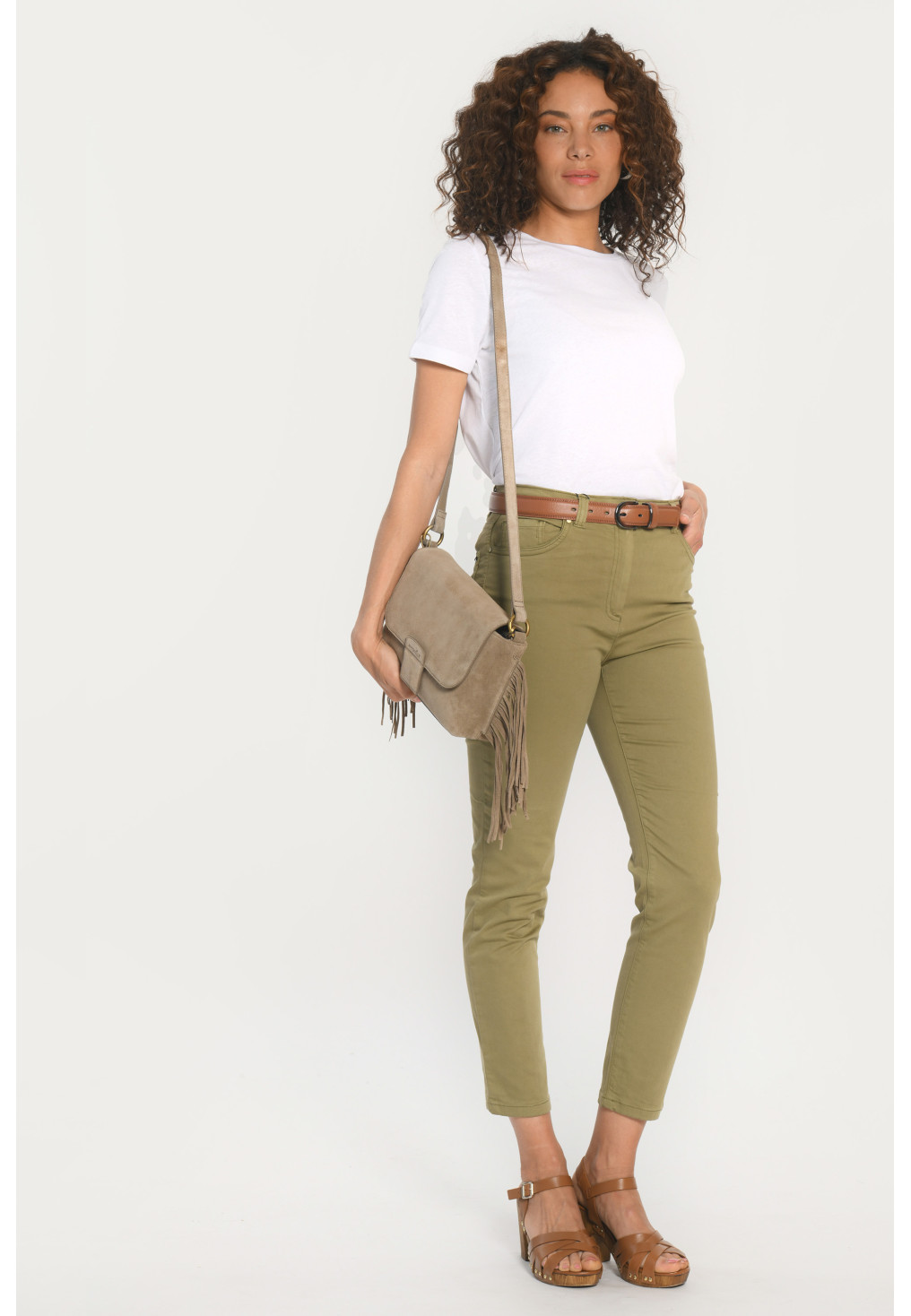 PANTALON SLIM - PHISAL BIS 7/8E - KAKI - Antonelle