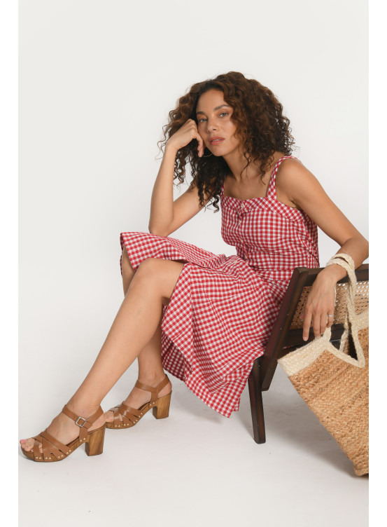 ROBE - IVICHY - ROUGE/BLANC - Antonelle