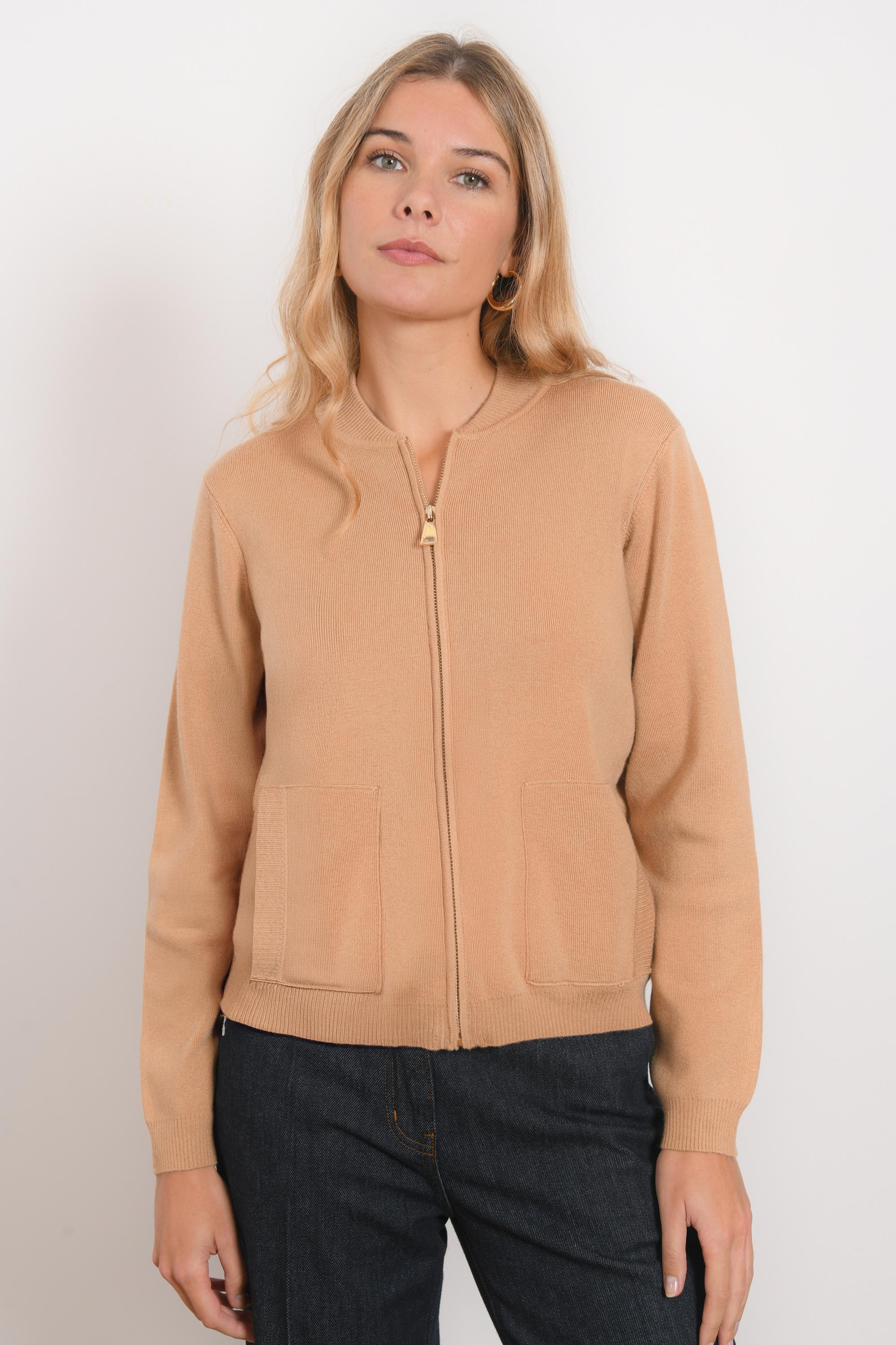 GILET ZIPPE - ROGERS - CAMEL