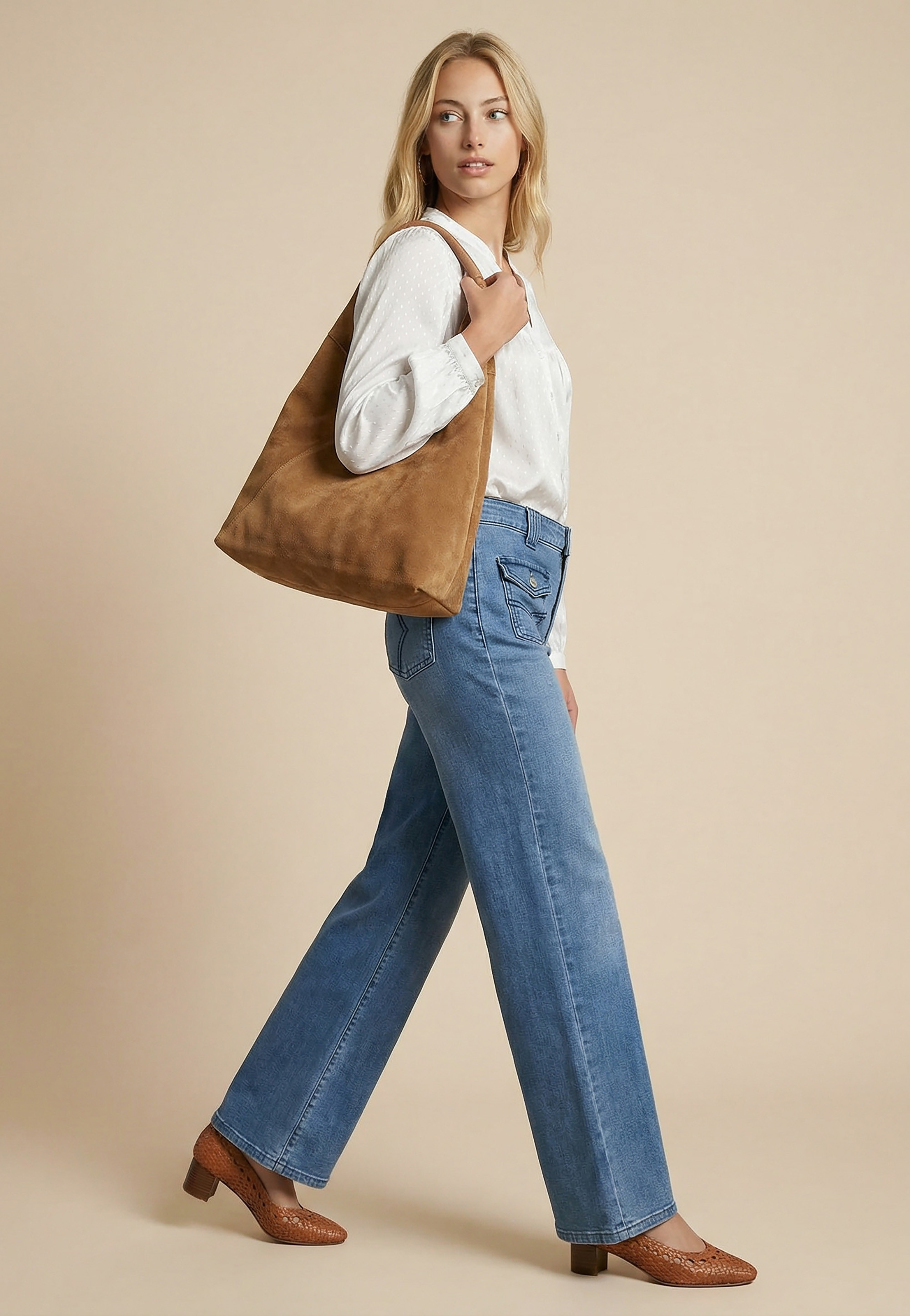 JEANS LARGE - STELLA - BLEACH