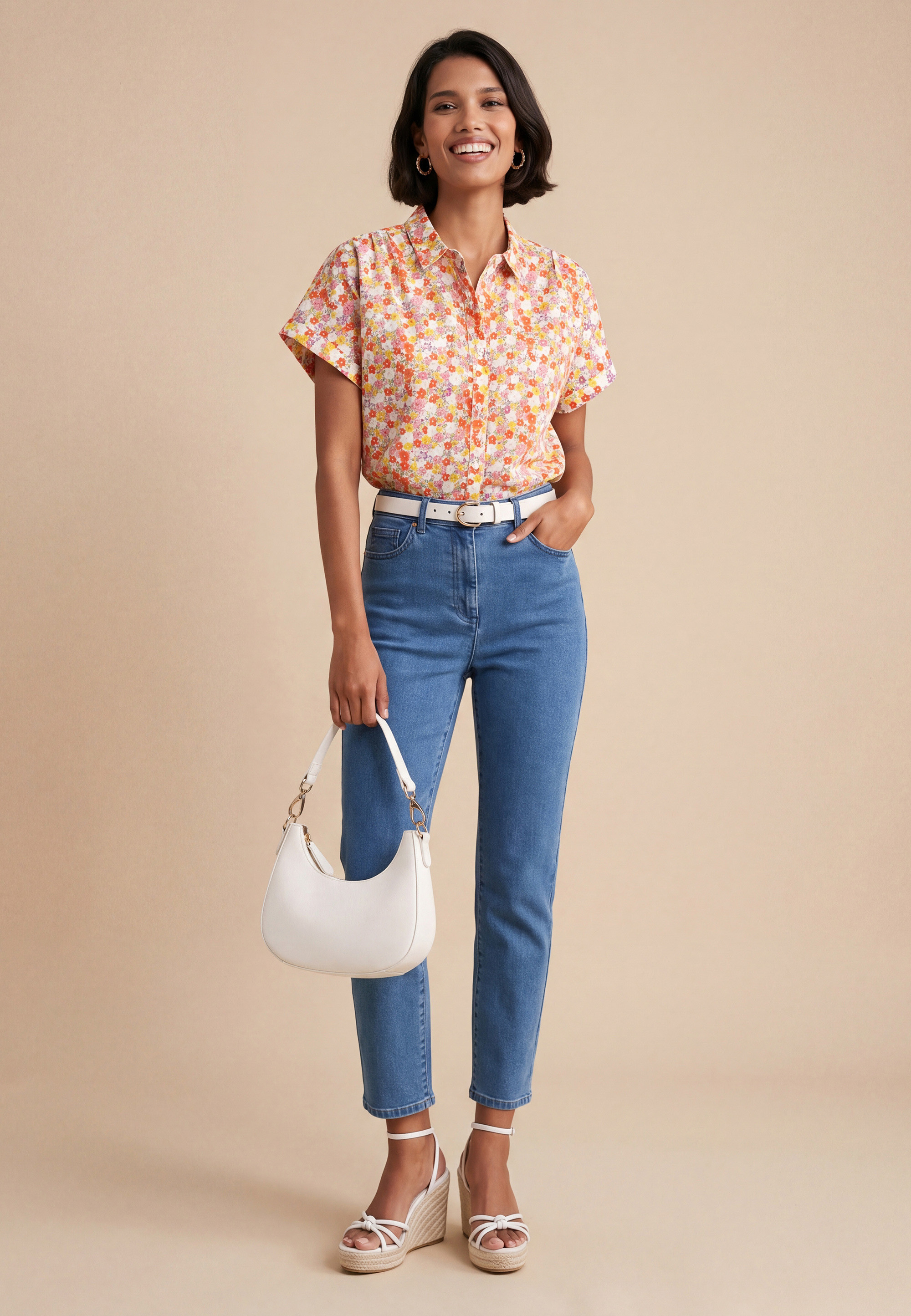 CHEMISE - SYLO - ROSE/OCRE