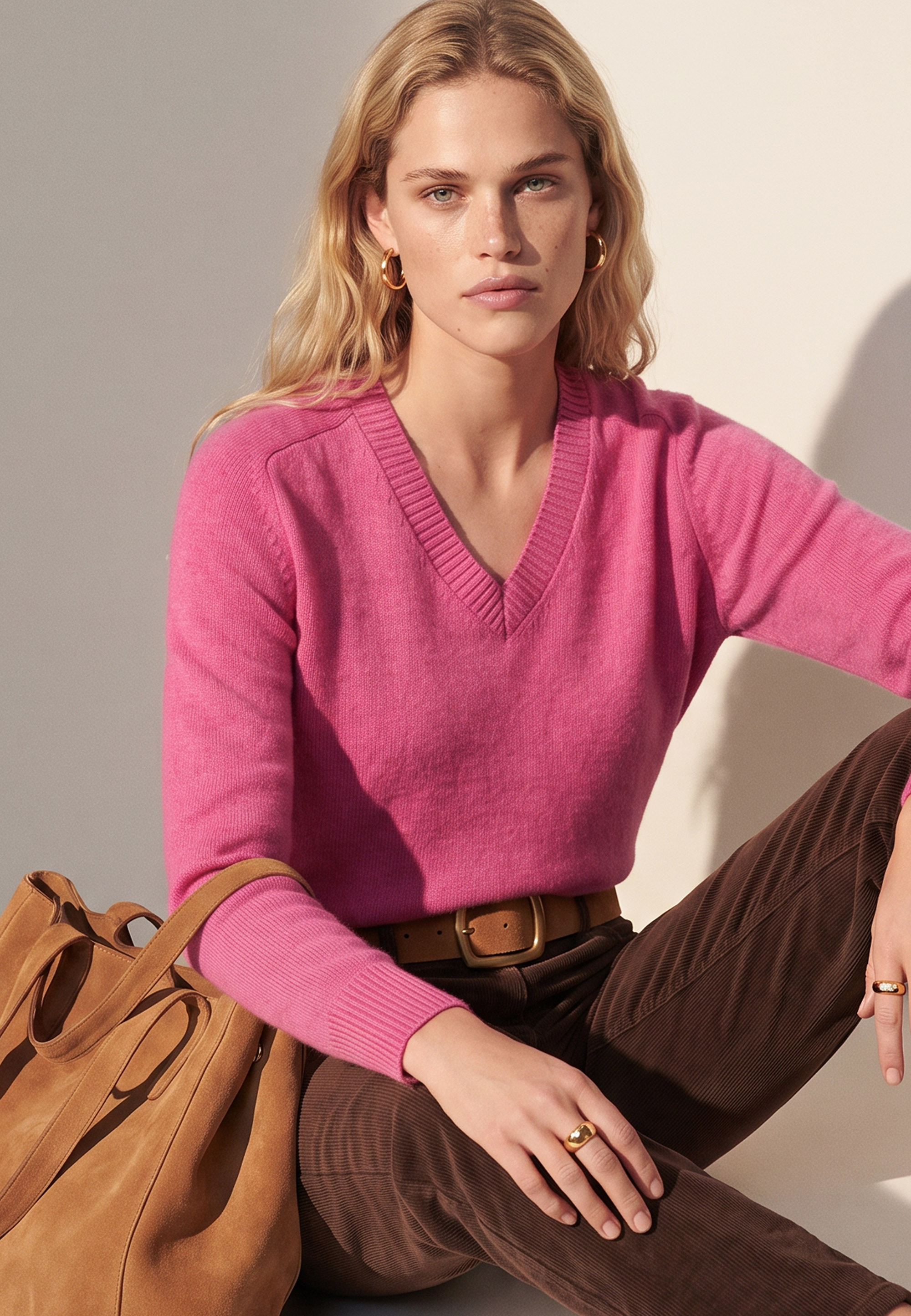 PULL COL V - TRESOR - FUSHIA